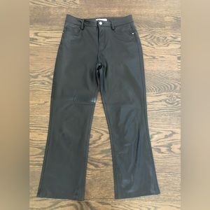 Faux leather cropped pants
